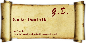 Gasko Dominik névjegykártya